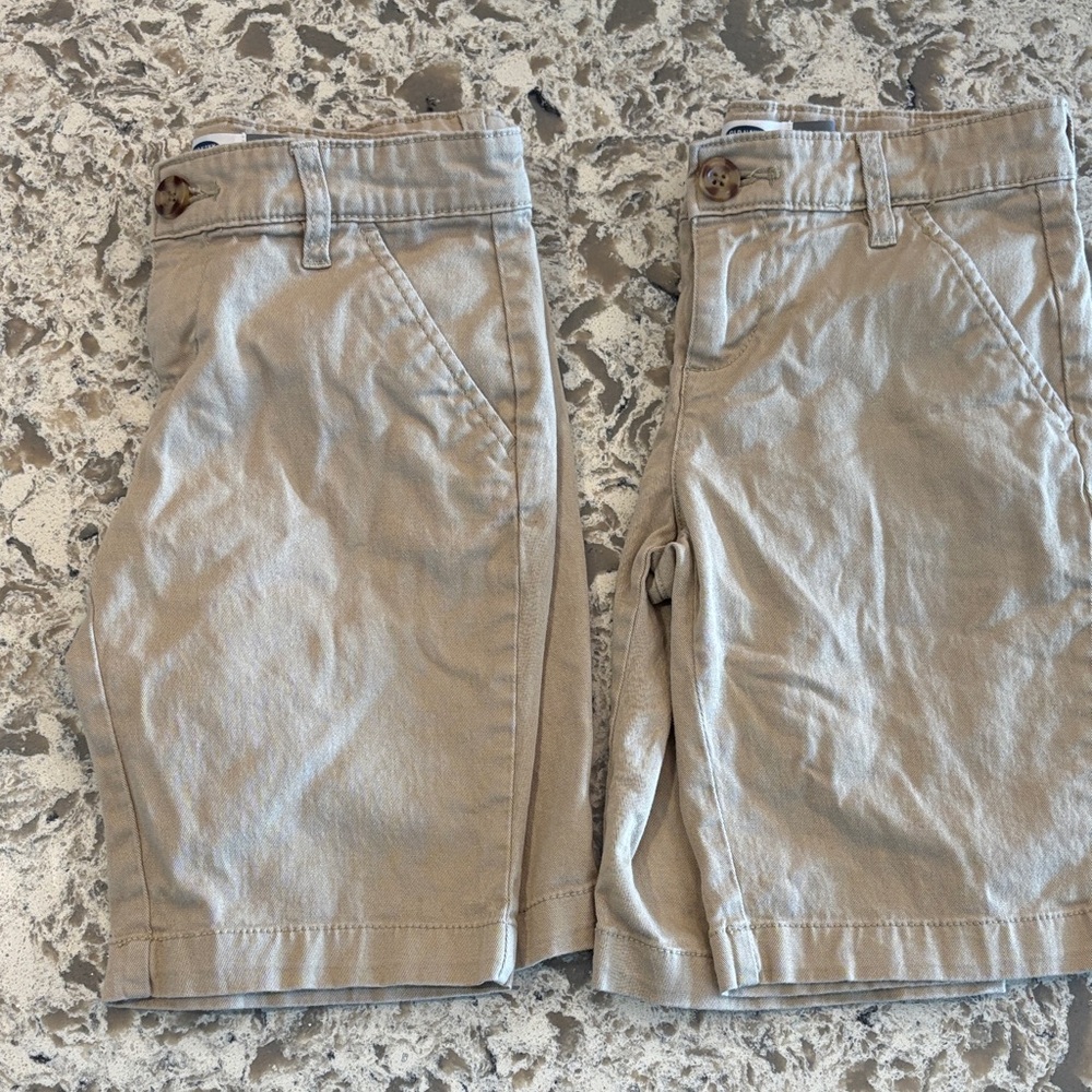 Old Navy Boy’s Khaki Flat Shorts Lot of 2